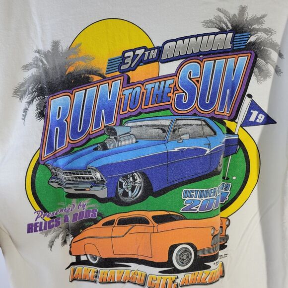 37 Annual Run To The Sun Lake Havasu 2014 T Shirt Gildan Heavy Cotton Size L - Picture 3 of 6
